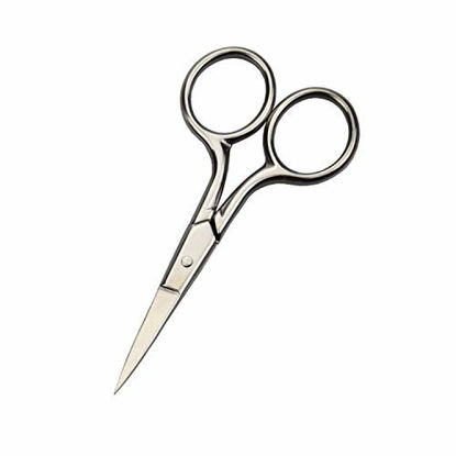 Picture of Motanar Professional Grooming Scissors for Personal Care Facial Hair Removal and Ear Nose Eyebrow Trimming Stainless Steel Fine Straight Tip Scissors Men