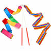 Picture of Dance Ribbons Rainbow Streamers Rhythmic Gymnastics Ribbon Baton Twirling Wands on Sticks 2pc for Kids Artistic Dancing