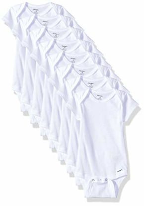 Picture of Gerber Baby 8-Pack Short Sleeve Onesies Bodysuits, Solid White, 0-3 Months