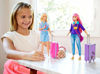 Picture of Barbie Travel Doll, Blonde, with Puppy, Opening Suitcase, Stickers and 10+ Accessories, for 3 to 7 Year Olds, Multicolor