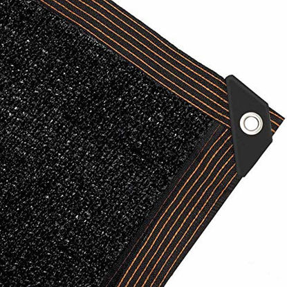 Picture of Milky House Shade Cloth 90% Sunblock Mesh 6.5FT x 6.5FT Taped Edge with 8 Aluminum Grommets Easier to Hang, UV Resistant Shade Sun Black Net for Greenhouse Flowers Plants Patio Lawn Mesh