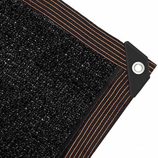 Picture of Milky House Shade Cloth 90% Sunblock Mesh 6.5FT x 6.5FT Taped Edge with 8 Aluminum Grommets Easier to Hang, UV Resistant Shade Sun Black Net for Greenhouse Flowers Plants Patio Lawn Mesh