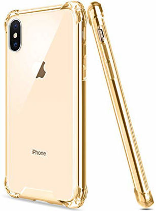 Picture of Salawat for iPhone Xs Max Case Clear iPhone Xs Max Case Cute Shock Absorption TPU Bumper Phone Case Cover Slim Anti Scratch Hard PC Back Hybrid Protective Case for iPhone Xs Max 6.5inch 2018 (Gold)