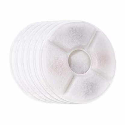 Picture of Wonder Creature Cat Water Fountain Replacement Filter for Stainless Steel Top Fountain, 6 Carbon Filters Pack, Cat Fountain Pet Water Fountain Activated Carbon Filter
