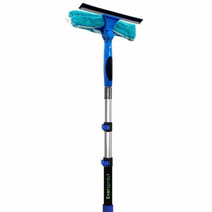 Picture of EVERSPROUT 7-to-20 Foot Swivel Squeegee and Microfiber Window Scrubber (25+ Foot Reach) | 2-in-1 Window & Glass Cleaning Combo with Light-Weight, Aluminum Extension Pole | Includes 10-inch Blade