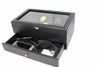 Picture of Watch Box- Display Case & Organizer For Men| First-Class Jewelry Watch Holder| 12 Watch Slots & Valet Drawer for Sunglasses, Rings, Phone| Sleek Black Color, Glass Top, Carbon Fiber, & Faux Leather