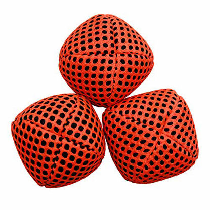 Picture of speevers Juggling Balls for Beginners and Professional 120g, XBalls Set of 3 Fresh Design - 5 Beautiful Uni Colors Available, 2 Layers of Net Carry Case, Choice of The World Champions (Orange)