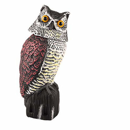 Picture of Besmon Owl Decoy Model Used to Scare Birds Away - Realistic Eyes & Waterproof Shape Owls for Bird Control
