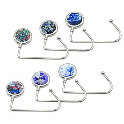 Picture of 6Pcs Portable Handbag Table Hanger, AUHOKY Fashionable Purse Hook Holder for Women Girls Bags Storage Gift(6 Different Patterns)