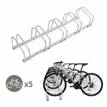 Picture of LLY Houseware 5 Bicycle Floor Parking Adjustable Storage Stand Bike Rack Parking Garage