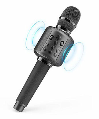 Picture of Karaoke Microphone Wireless Singing Machine with Bluetooth Speaker for Cell Phone/PC, Portable Handheld Mic Speaker Support Reverb/Duet