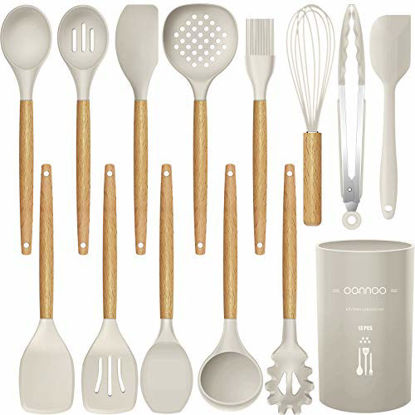 Oannao Silicone Cooking Utensils Set (Khaki)