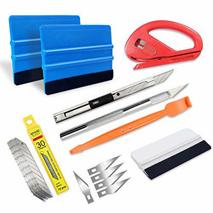 Picture of tiptopcarbon Car Vinyl Wrap Window Tint Film Tool Kits with Felt Squeegee Wrap Stick for Vinyl Installation 22 pcs/Pack