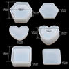 Picture of Box Resin Molds, Jewelry Box Molds with Heart Shape Silicone Resin Mold, Hexagon Storage Box Mold and Square Epoxy Molds for Making Resin Molds