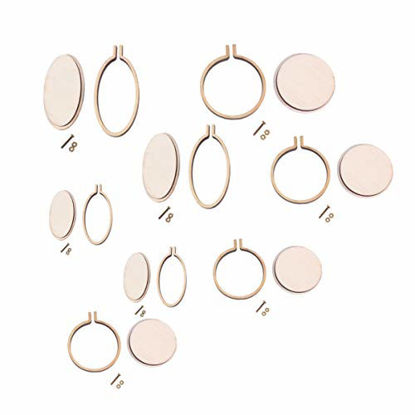 Picture of Healifty 8pcs Mini Embroidery Hoops Embroidery Frames Round and Oval Cross Stitch Hoops for Art Craft Handy Sewing and Hanging