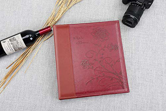 Artmag Piccolo album fotografico 4 x 6 confezione da 2, ogni confezione con 50 pagine trasparenti contiene 50 foto verticali per 4 x 6 foto, opere d'arte o cartoline (rosso