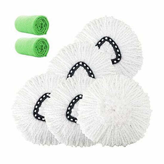 Picture of 4 Pack Mop Head Replacement Microfiber Mop Refills Spin Mop Replacement Head Easy Cleaning Replacement Mop Heads Includes 2 Microfiber Cloths
