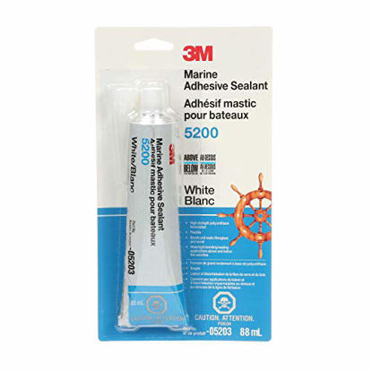Picture of 3M Marine Adhesive Sealant 5200 (05203) - Permanent Bonding and Sealing for Boats and RVs - White - 3 Ounces