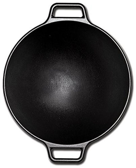 GetUSCart- Lodge Pro-Logic Wok With Flat Base and Loop Handles, 14-inch ...