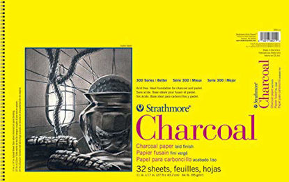 Picture of Strathmore 300 Series Charcoal Pad, White , 11"x17" Wire Bound, 32 Sheets