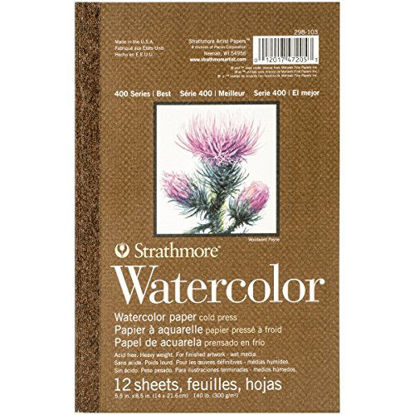 Picture of Strathmore (298-103 400 Series Watercolor Pad, 5.5"x8.5", 12 Sheets