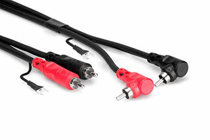 Picture of Hosa CRA-202DJ Dual RCA to Dual Right Angle RCA with Ground Wire Stereo Interconnect Cable, 2 Meters