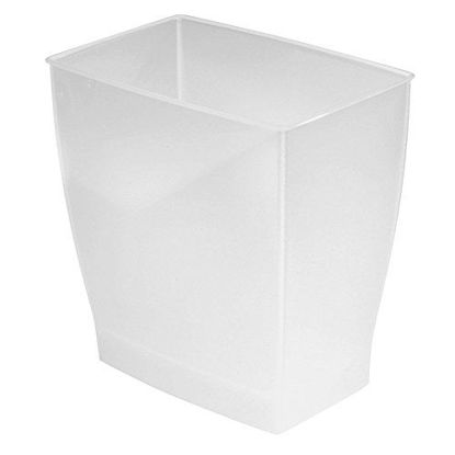 Picture of iDesign 64720 Spa Rectangular Trash Can, Waste Basket Garbage Can for Bathroom, Bedroom, Home Office, Dorm, College, 2.5 Gallon, Frost