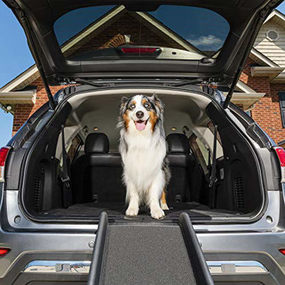 Picture of PetSafe Happy Ride Folding Pet Ramp, 62 Inch, Portable Lightweight Dog and Cat Ramp, Great for Cars, Trucks and SUVs - Side Rails and High Traction Surface