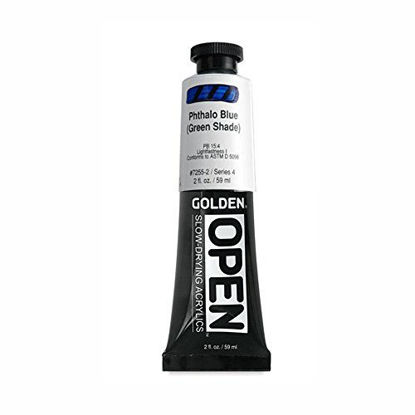 Picture of Golden Open Acrylic Paint, 2 Ounce, Phthalo Blue G.s.