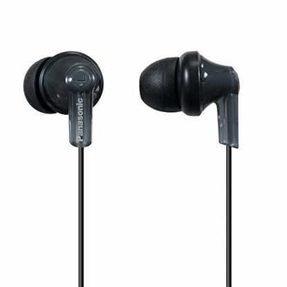 Picture of Panasonic ErgoFit In-Ear Earbud Headphones RP-HJE120K Dynamic Crystal-Clear Sound, Ergonomic Comfort-Fit, 9mm, Black