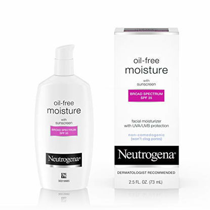 Picture of Neutrogena Oil-Free Daily Long Lasting Facial Moisturizer & Neck Cream with SPF 35 Sunscreen & Glycerin, Non-Greasy, Oil-Free & Non-Comedogenic Face Moisturizer, 2.5 fl. oz