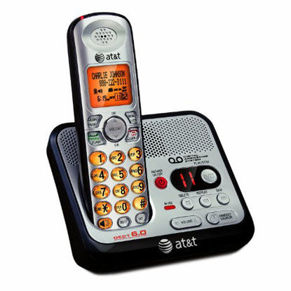 Picture of AT&T EL52100 DECT 6.0 Cordless Phone with Digital Answering System and Caller ID, Handset Speakerphone, Wall-Mountable, Silver/Black