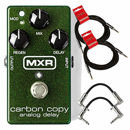 Picture of MXR M169 Carbon Copy Analog Delay Pedal Bundle with 2 Patch Cables and 2 Instrument Cables