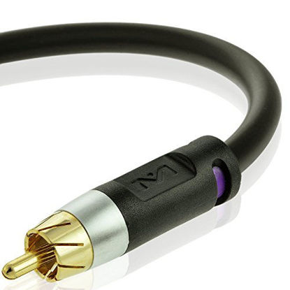 Picture of Mediabridge Ultra Series Subwoofer Cable (6 Feet) - Dual Shielded with Gold Plated RCA to RCA Connectors - Black - (Part# CJ06-6BR-G1)