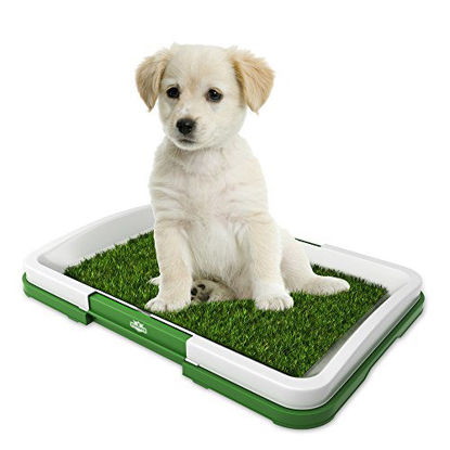 Picture of Artificial Grass Bathroom Mat for Puppies and Small Pets- Portable Potty Trainer for Indoor and Outdoor Use by Petmaker- Puppy Essentials, 18.5 x 13