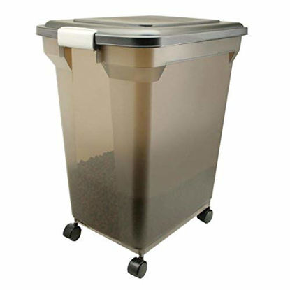 Picture of IRIS Premium Airtight Pet Food Storage Container, 22-Pounds, Smoke