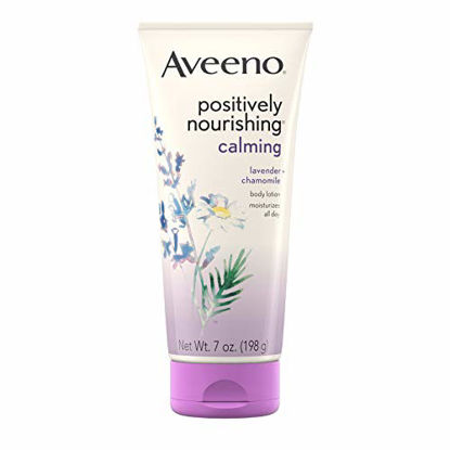 Picture of Aveeno Positively Nourishing Calming Body Lotion with Lavender, Chamomile, Soothing Oatmeal & Shea Butter, Daily Moisturizing Lotion for All-Day Hydration & Dry Skin Relief, 7 oz