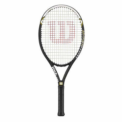 Picture of Wilson Hyper Hammer 5.3 Strung Adult Recreational Tennis Racket (Black/White, 4 1/2)