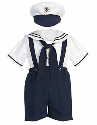 Picture of Classykidzshop Navy Sailor Boy Shirt, Shorts, Tie and Hat (Baby) (Large, Navy)