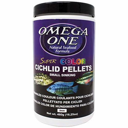 Picture of Omega One Super Color Sinking Cichlid Pellets, 2mm Small Pellets, 16.25 oz