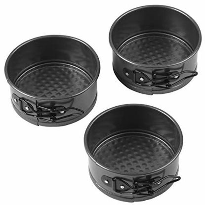 Picture of Wilton 4-Inch Mini Springform Pans for Mini Cheesecakes, Pizzas and Quiches, Durable Non-Stick Surface, Set 3-Piece