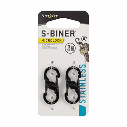 Picture of Nite Ize S-Biner MicroLock, Locking Key Holder, Stainless-Steel, Black