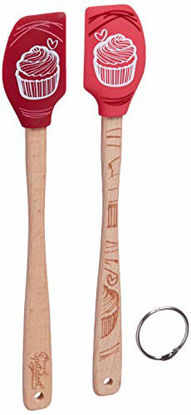 Picture of Tovolo Spatulart Mini Spatulas with Cupcake Graphic, Heat Resistant, Dishwasher Safe - Set of 2