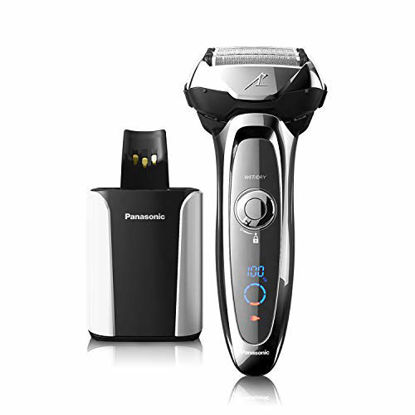 Picture of Panasonic Arc5 Electric Razor for Men, 5 Blades Shaver and Trimmer, Shave Sensor Technology, Automatic Clean and Charge Station, Wet Dry, ES-LV95-S