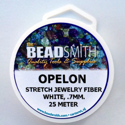 Picture of Beadsmith Opelon Stretch Jewelry Fiber, White, 0.7 millimeters x 25 meters