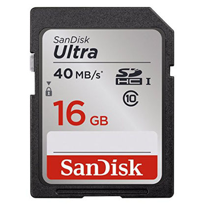 Picture of SanDisk Ultra 16GB Class 10 SDHC Memory Card Up To 40MB/s- SDSDUN-0016G-G46 [Older Version]