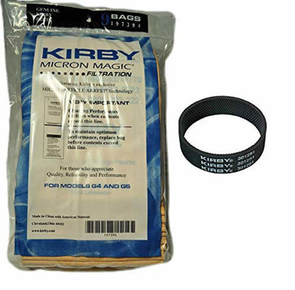 Picture of Kirby (9 Bags & 1 Belt Part#197301-Kirby Micron Magic Filtration Vacuum Bags Model G6 and Ultimate G (9 Bags & 1 Belt), 9 Bags & 1 Belt, Brown