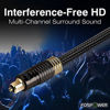 Picture of FosPower (10 Feet) 24K Gold Plated Toslink Digital Optical Audio Cable (S/PDIF) - [Zero RFI & EMI Interference] Metal Connectors & Ultra Durable Nylon Braided Jacket