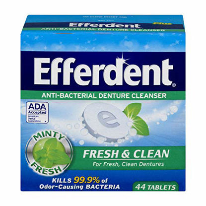 Picture of Efferdent Denture Cleanser Tablets, Fresh & Clean, White Minty 44 Count (Pack of 1)