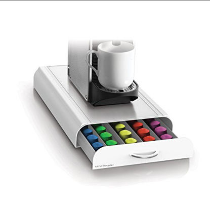 Picture of Mind Reader 50 Capacity Nespresso Capsule, 24 Capacity Vertuoline Coffee Pod Storage Drawer Organizer, White